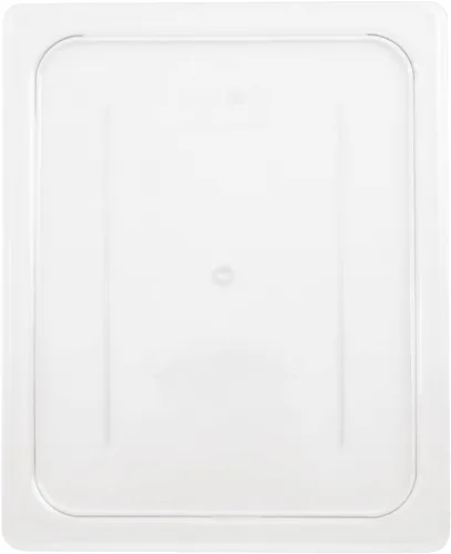 Vista 2 de Cambro 20CWC135 Camwear - Cubierta para bandeja de alimentos de 1/2 tamaño plano, transparente, caja de 6