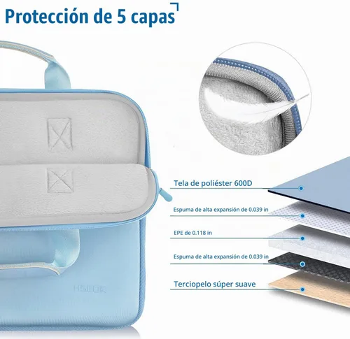 Vista 4 de Hseok Sk01bl01 - Funda de neopreno para portátil de 14 pulgadas con funda
