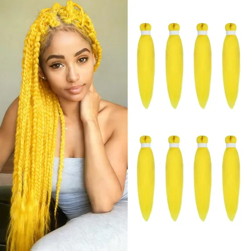 Vista 88 de 8 paquetes de extensiones preestiradas - 16 pulgadas de cabello trenzado premium, 55G/paquete, sin picazón, fijación en agua caliente, textura Perm