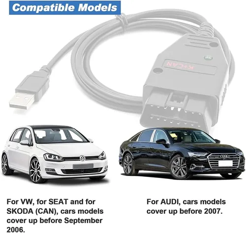 Vista 2 de OBD2 K+CAN Commander 1.4 Cable lector de código FTDI FT232RL chip OBDII herramienta de diagnóstico escáner para VAG para Audi para VW para Skoda