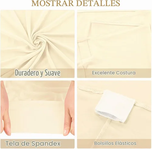 Vista 4 de Paquete de 2 manteles rectangulares de elastano de 6 pies, lavables, resistentes a las arrugas, para mesas plegables, bodas, fiestas, cumpleaños