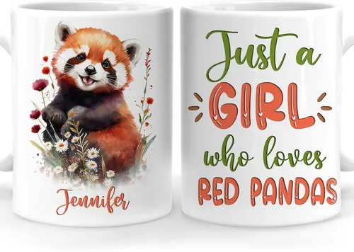 Vista 29 de Hyturtle Regalos Personalizados Amante de Osos - Taza de Café de Cerámica Just A Girl Who Loves Bears con Nombre Personalizado 11oz - Idea de Regalo