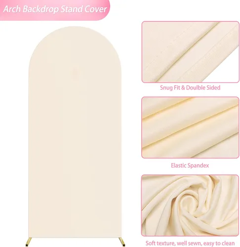 Vista 4 de Wokceer Funda para Arco de Boda de 5 Pies de Spandex Ajustada Cubiertas para Soporte de Arco de Boda Parte Superior Redonda Arco Chiara Cubierta