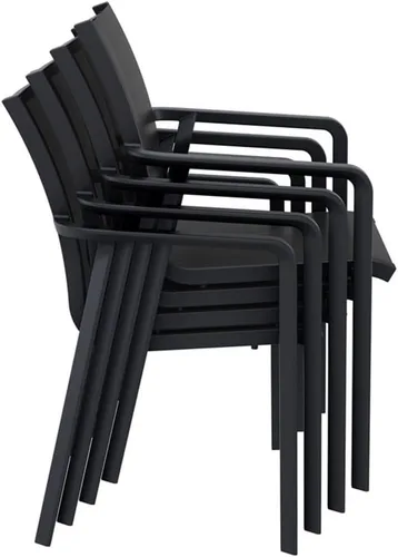Vista 7 de Compamia Pacific Sling - Silla con brazo en color negro (juego de 2)