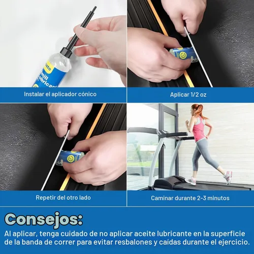 Vista 5 de Lubricante de cinta de correr para la banda, lubricante de cinta de correr 100% de silicona, kit de lubricante de cinta de correr, con tapa de rosca