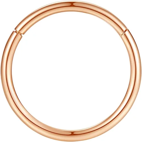 Vista 5 de Orangelove Aretes nasales hipoalergénicos, acero quirúrgico 316L, calibre 20, 18, 16, 14, 12, 10 y 8, joyería para tabique con segmento de bisagra