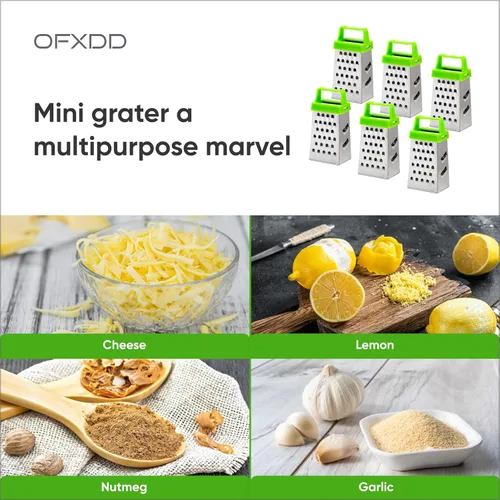 Vista 5 de Rallador de ajo para alimentos pequeños, paquete de 2, rallador de caja de tamaño pequeño, mini ralladores de queso y jengibre para cocina
