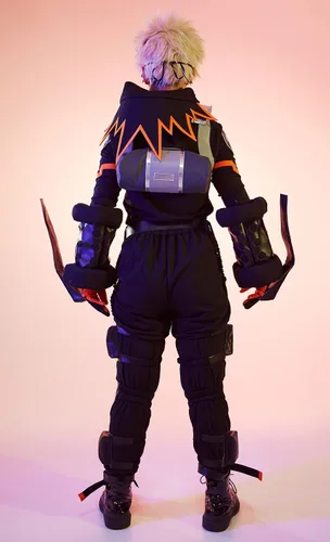Vista 3 de miccostumes Conjunto completo unisex de anime, traje de batalla de invierno, trajes de cosplay con accesorios