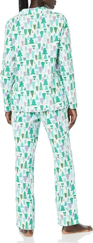 Vista 2 de Tienda Essentials Conjunto de pijama de franela de manga larga con botones frontales para mujer