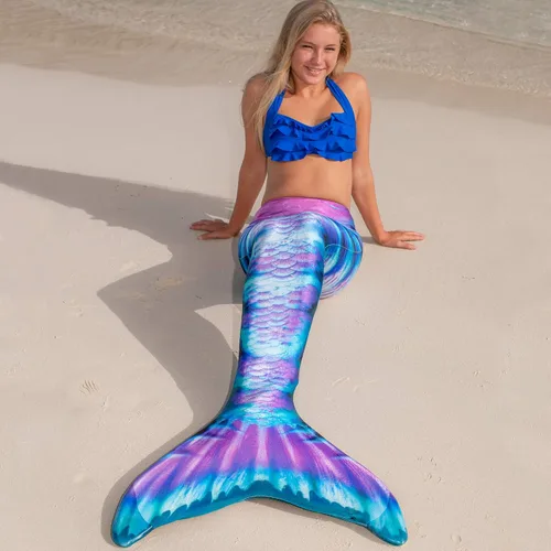 Vista 4 de Fin Fun Cola de sirena de edición limitada para nadar para niñas y niños sin monoaleta 06 Moon Dive