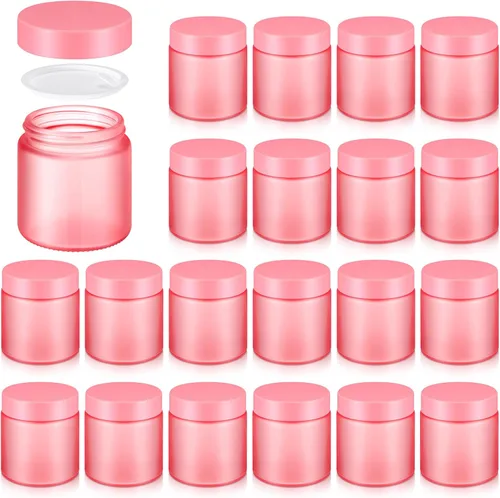 Vista 22 de Norme 24 Frascos de Vidrio de 4 oz con Tapas Herméticos Redondos a Prueba de Fugas Frascos Cosméticos Vacíos con Revestimientos Internos en la Tapa