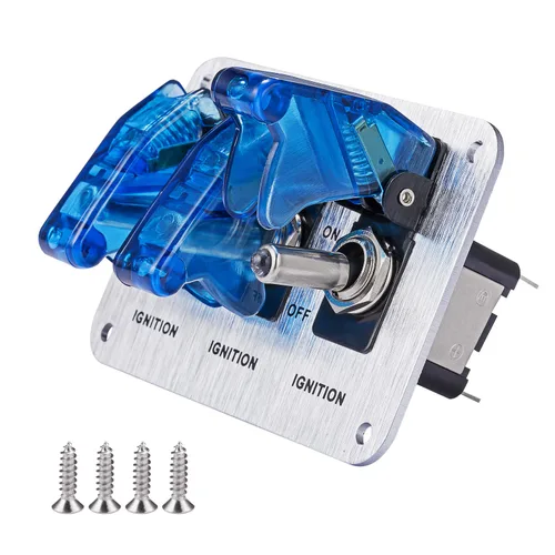 Vista 4 de DC 12 V set de interruptores con indicador LED para autos de carrera, Azul