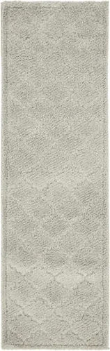 Vista 3 de Unique Loom Trellis Shag Collection - Alfombra de pasillo geométrica, moderna, marroquí, celosía, gris (2 x 7 pies)