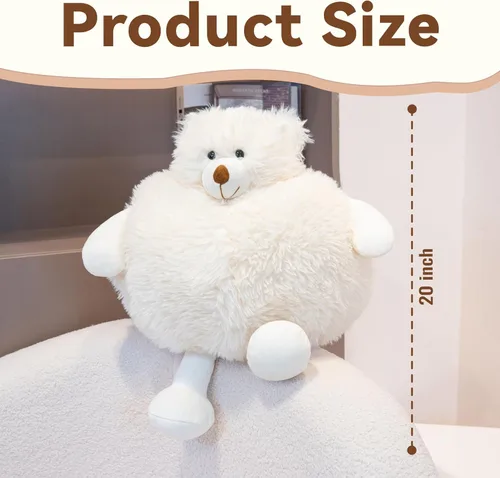 Vista 2 de Peluche de oso polar con peso, oso polar de felpa blanca, animal de peluche con peso, regalo para adultos y niños en cumpleaños o Navidad