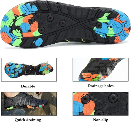 Vista 6 de Zapatos de agua para hombre y mujer, zapatos acuáticos descalzos, de secado rápido, para playa, natación, buceo, kayak, surf, deportes acuáticos
