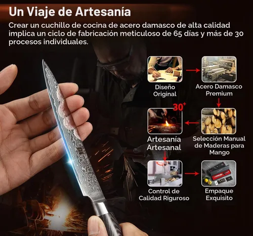 Vista 5 de XINZUO Cuchillo de cocina para pelar, cuchillo de acero de Damasco súper afilado de 5 pulgadas, cuchillo de frutas, mango de madera de Pakkawood