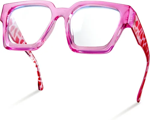 Vista 13 de livho Marco de gafas de gran tamaño para mujer y hombre, lentes rectangulares de moda para computadora, marco elegante *Tortuga de coco