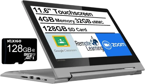 Vista 2 de Lenovo Chromebook Flex 3 2022, pantalla táctil HD 2 en 1 de 11.6 pulgadas para portátiles de negocios y estudiantes, CPU MediaTek MT8173C, 4 GB