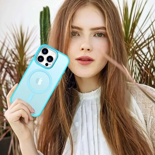Vista 68 de Anuck - Funda magnética para iPhone 11 compatible con MagSafe, carcasa trasera mate translúcida dura, borde de TPU, delgada, resistente a impactos