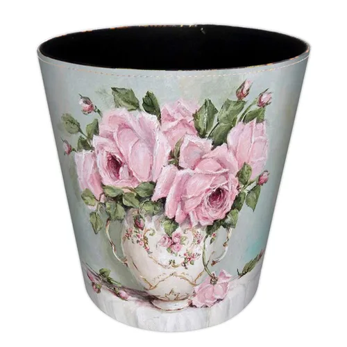 Vista 18 de Cubo de basura de cuero, cesta de basura decorativa retro, canasta de papel pequeña de capacidad de 10 L, bote de basura impermeable para baño