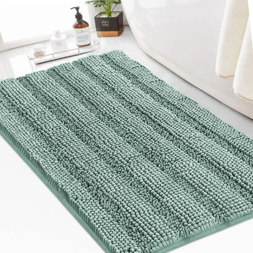Vista 101 de Turquoize Alfombra de baño de chenilla de lujo para baño, extra absorbente, alfombra de ducha de microfibra antideslizante para baño, alfombra Aqua