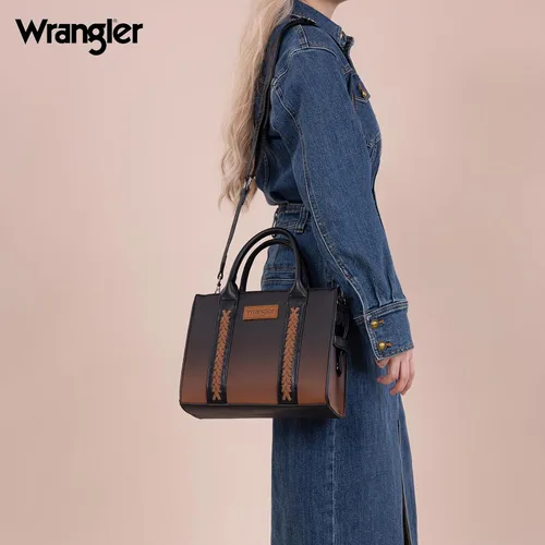 Vista 8 de Wrangler 2pcs Tote Bag Set Braided Rope Top Handle and Classic Tote