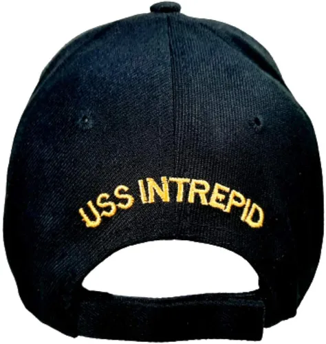 Vista 4 de August Sportswear USS Intrepid CVS-11 Sombrero Gorra Negro Bordado Acrílico Marino H7