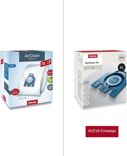 Vista 2 de Bolsas de aspiradora Miele Original AirClean 3D Efficiency GN para Miele Complete C2/C3, Classic C1, y modelos S8/S5/S2, filtros más del 99.9%