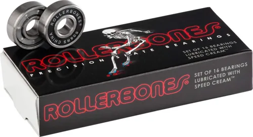 Vista 2 de Bones Rodamientos Rollerbones, paquete de 16, herramienta de rodamiento y una herramienta de patinaje CCS negra