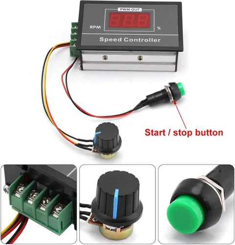 Vista 4 de 6-60V 30A PWM DC Motor Controlador de velocidad Regulador digital Pantalla de interruptor de velocidad variable Control LED Placa de circuito