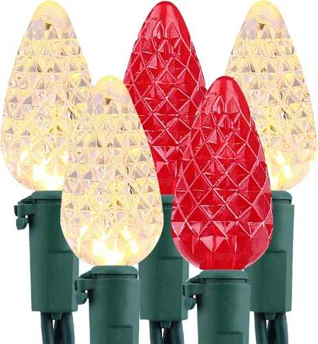 Vista 16 de Brizled Gentle Twinkle C5 - Luces de Navidad de 33 pies, 100 luces LED de Navidad, conectables de 120 V, luz blanca cálida para árbol de Navidad