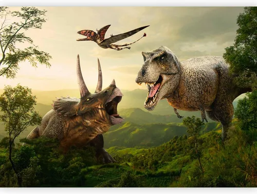 Vista 11 de artgeist Mural de pared Dinosaurios 79 x 55 pulgadas - Papel tapiz no tejido XXL Decoración de pared de forro polar Impresión fotográfica Diseño