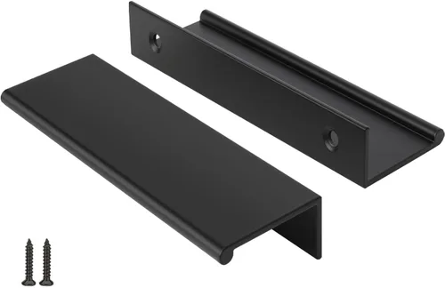 Vista 60 de Peaha Paquete de 10 manijas de gabinete de cocina de 1-5/16 pulgadas, tiradores negros para cajones de tocador, borde de puerta, tiradores de dedo