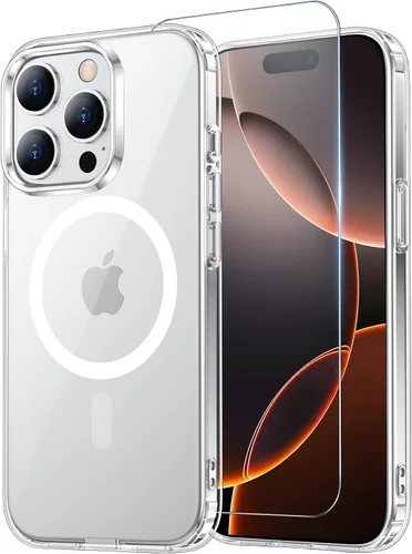 Vista 10 de Funda transparente para iPhone 11 con protector de pantalla, compatible con Magsafe, antiamarilleo, protección de grado militar, a prueba de golpes