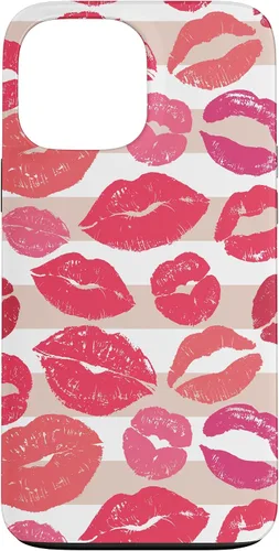 Vista 22 de iPhone 16 - Funda con diseño de beso y lápiz labial rosa