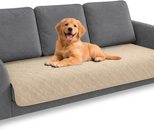 Vista 16 de PAWFINITY Funda de cama impermeable para perros, manta para mascotas lavable para colchón Gris