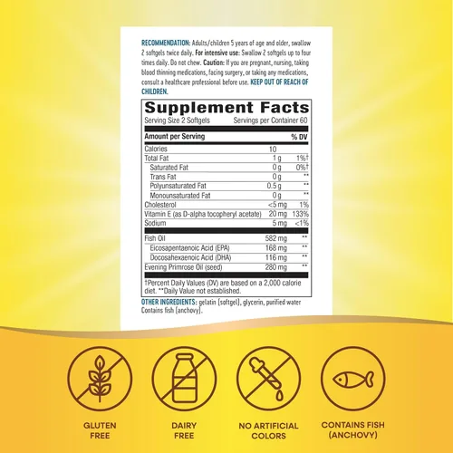 Vista 3 de Nature's Way EFA Blend para niños con vitamina E, apoya la función ocular y cerebral*, 120 cápsulas blandas