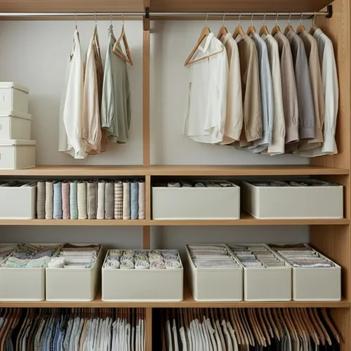 Vista 6 de Organizador pequeño plegable de tela para cajones, paquete de 3, contenedores de almacenamiento transpirables de 11 pulgadas para calcetines, ropa