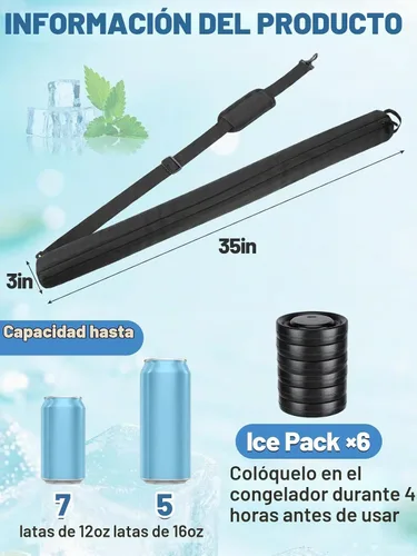 Vista 7 de Acostop Golf Cooler Beer Sleeve with 6 Ice Pucks, Golf Bag Accessories