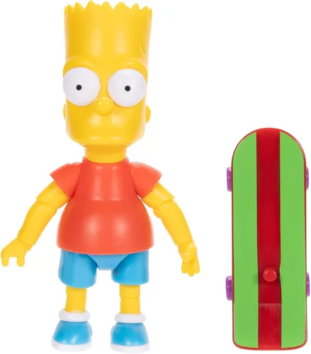 Vista 2 de JAKKS Pacific Disney - Figuras de acción de Los Simpson, paquete de 4 figuras coleccionables de 5 pulgadas de Wave 1, Homer, Bart, Groundskeeper