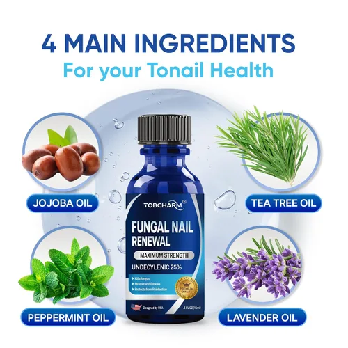 Vista 4 de Tratamiento de hongos en las uñas de los pies extra fuerte con 25% de ácido undecilénico y aceite de árbol de té, tratamiento de hongos en las uñas