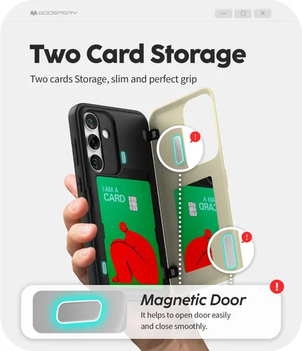 Vista 103 de GOOSPERY Parachoques magnético para puerta compatible con Galaxy S9 Plus, tarjetero tipo billetera con cierre automático por iman, funda protectora