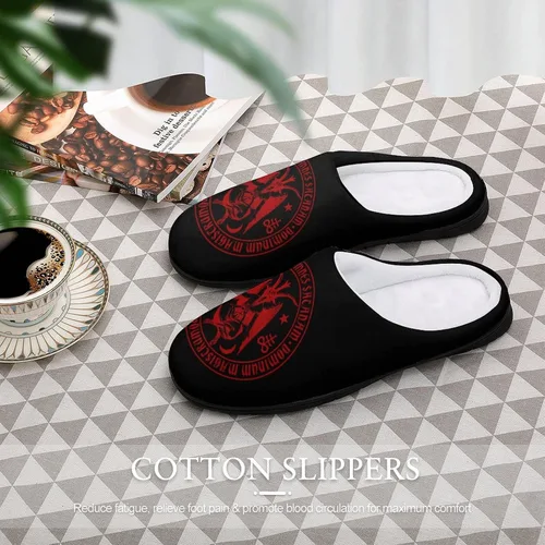 Vista 4 de Zodiac Baphomet - Pantuflas de algodón para hombre, de espuma viscoelástica, lavables, antideslizantes, para casa
