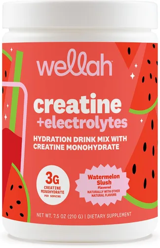 Vista 14 de Wellah Creatina + electrolitos en polvo (Blue Hawaii) 30 porciones - Mezcla de bebida de hidratación con 0.11 onzas de monohidrato de creatina
