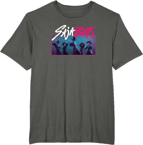 Vista 5 de Camiseta Oficial de KPop Demon Hunters Saja para Niños Negro