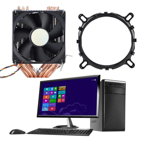 Vista 2 de Enfriador silencioso de CPU 800-2200 revoluciones/minuto CPU Cooler 6 Heatpipe disipación de calor adecuado para AMD, Intel 775, 1150, 1151, 1155