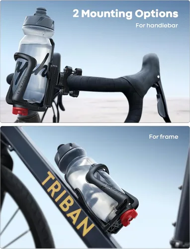 Vista 5 de Lamicall Soporte para botella de agua para bicicleta, soporte para teléfono de motocicleta