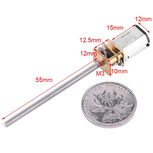 Vista 4 de DC 6V Mini Motor de engranaje eléctrico DC Motor de engranajes DC de alta 30 RPM ~ 500 RPM, eje de salida larga