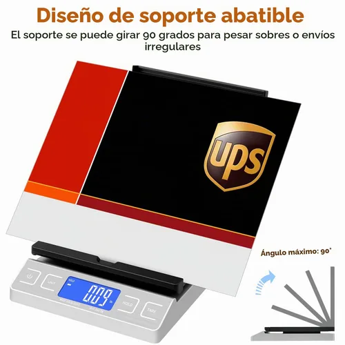 Vista 2 de TIPRE Báscula Digital de Envío Postal, Báscula de Correo con Soporte Abatible para Sobres, Báscula de Franqueo de 66lb/0.1oz para Paquetes, Pequeñas