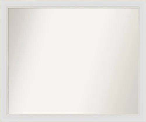 Vista 37 de Amanti Art Espejo de baño blanco para sobre el fregadero, 24 x 26 pulgadas, espejo rectangular blanco y blanco, marco de madera contemporáneo